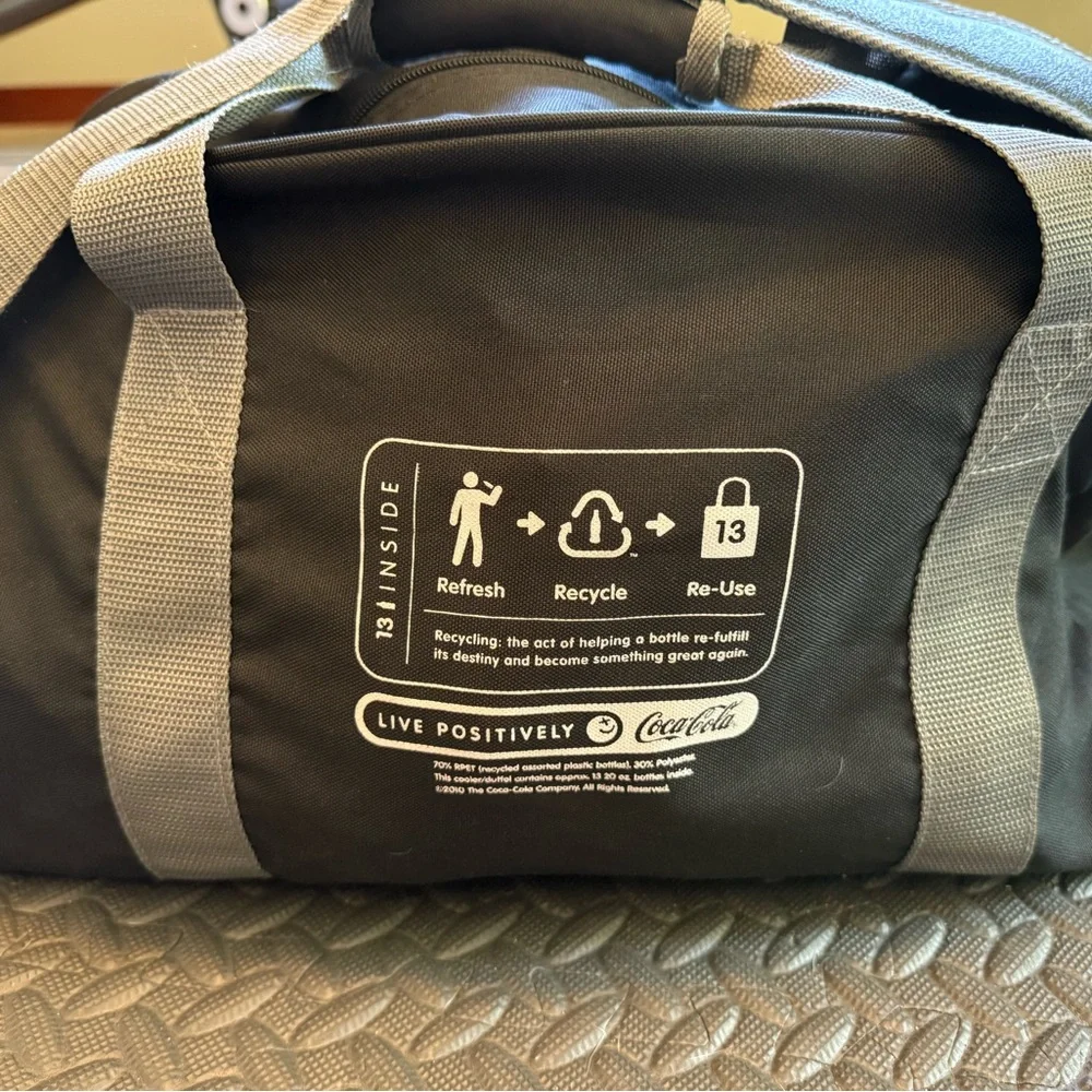 Coca Cola Black Recycle Theme Duffle Bag